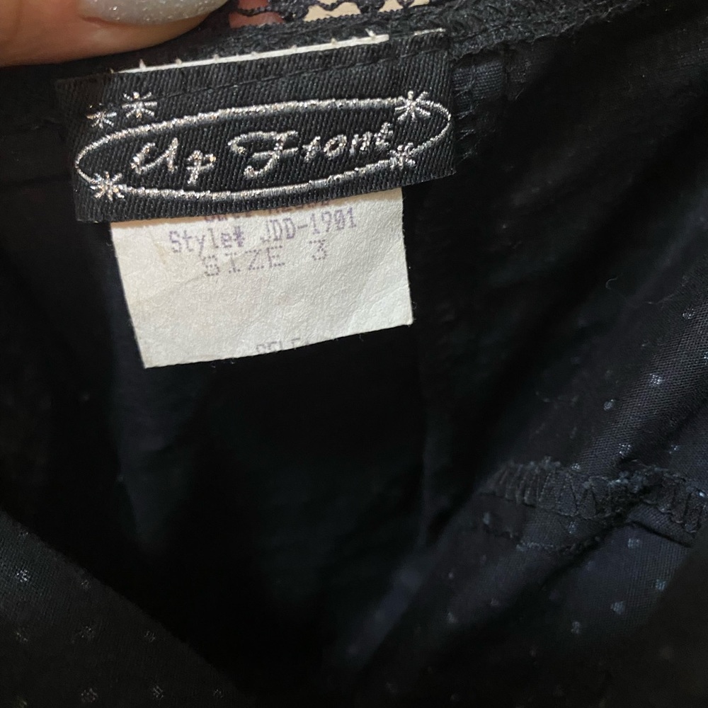 Cute early 2000”s 50’s style black with white polka dots dress with pink tulle